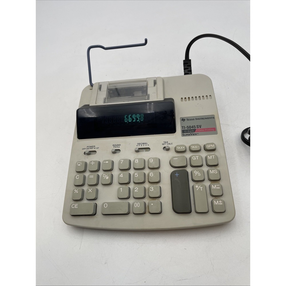 Texas Instruments Printing Calculator TI 5045SV Super View 12 Digit 1993 Works